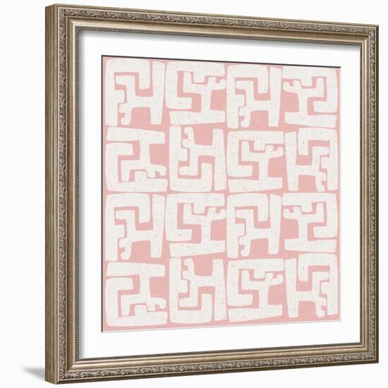 Kuba Play II Blush-Cheryl Warrick-Framed Art Print