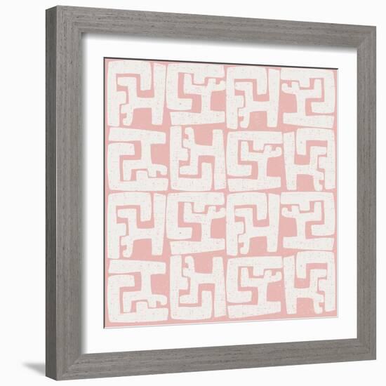 Kuba Play II Blush-Cheryl Warrick-Framed Art Print