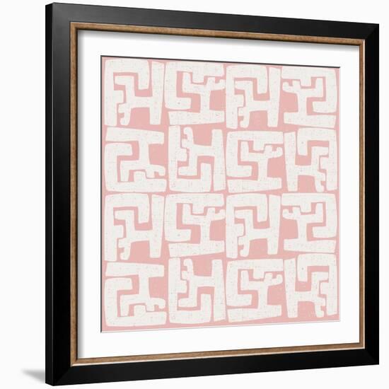 Kuba Play II Blush-Cheryl Warrick-Framed Art Print