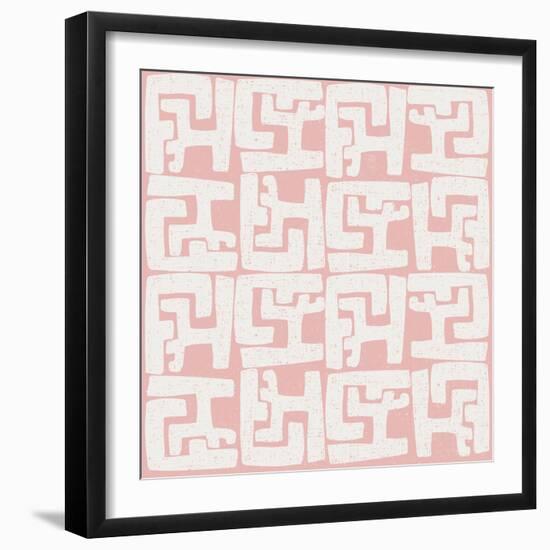 Kuba Play II Blush-Cheryl Warrick-Framed Art Print