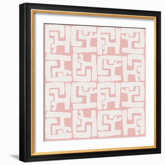 Kuba Play II Blush-Cheryl Warrick-Framed Art Print