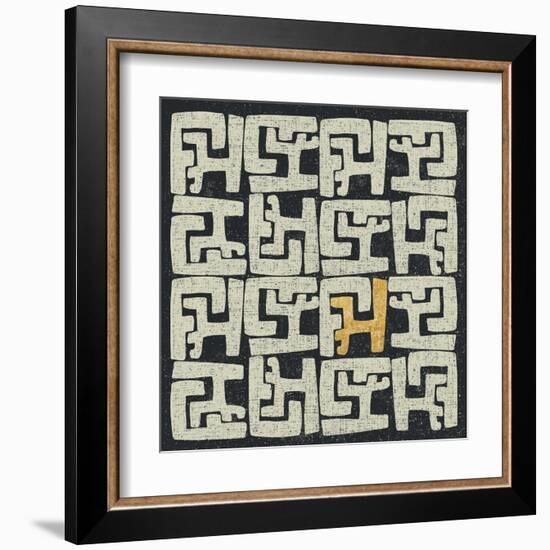 Kuba Play II Gold-Cheryl Warrick-Framed Art Print