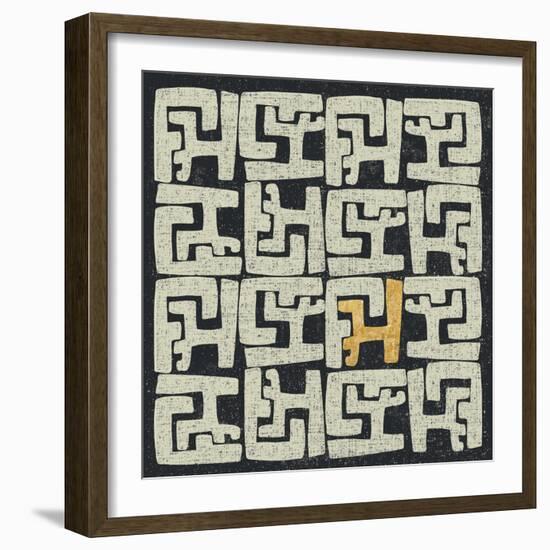 Kuba Play II Gold-Cheryl Warrick-Framed Art Print