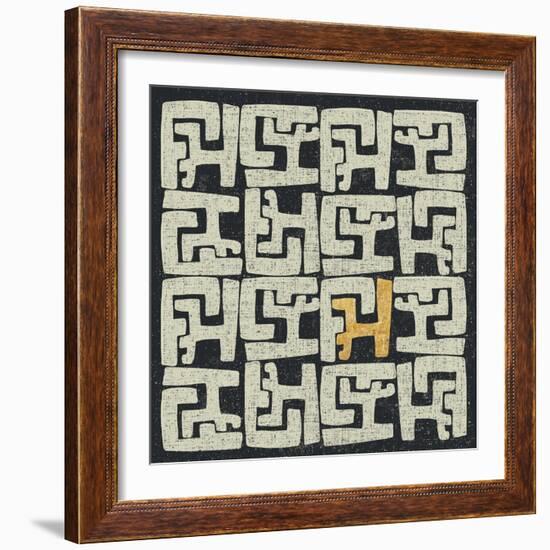 Kuba Play II Gold-Cheryl Warrick-Framed Art Print