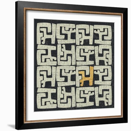 Kuba Play II Gold-Cheryl Warrick-Framed Art Print