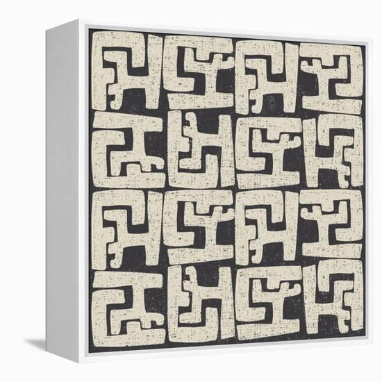 Kuba Play II Neutral-Cheryl Warrick-Framed Stretched Canvas