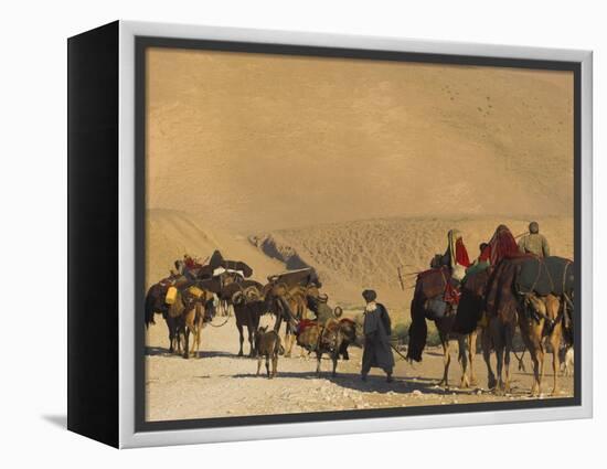 Kuchie Nomad Camel Train, Between Chakhcharan and Jam, Afghanistan, Asia-Jane Sweeney-Framed Premier Image Canvas