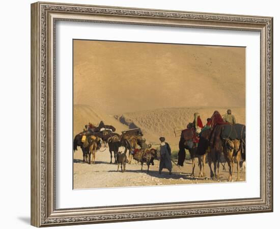 Kuchie Nomad Camel Train, Between Chakhcharan and Jam, Afghanistan, Asia-Jane Sweeney-Framed Photographic Print