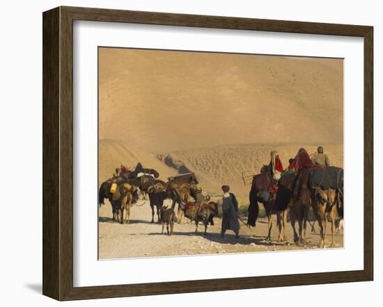 Kuchie Nomad Camel Train, Between Chakhcharan and Jam, Afghanistan, Asia-Jane Sweeney-Framed Photographic Print