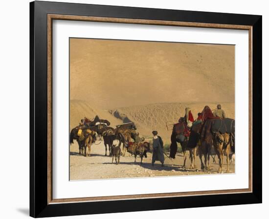 Kuchie Nomad Camel Train, Between Chakhcharan and Jam, Afghanistan, Asia-Jane Sweeney-Framed Photographic Print