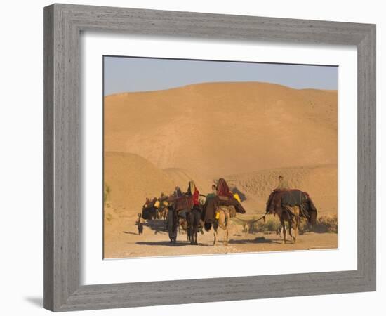 Kuchie Nomad Camel Train, Between Chakhcharan and Jam, Afghanistan, Asia-Jane Sweeney-Framed Photographic Print
