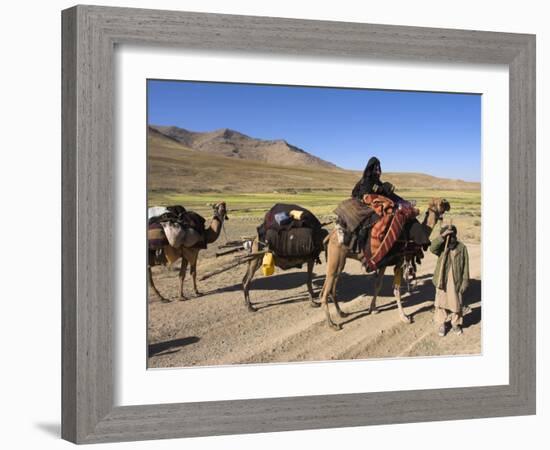 Kuchie Nomad Camel Train, Between Chakhcharan and Jam, Afghanistan-Jane Sweeney-Framed Photographic Print