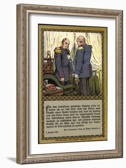 Künstler Bismarck Mit Kaiser Wilhelm I, Brief-null-Framed Giclee Print