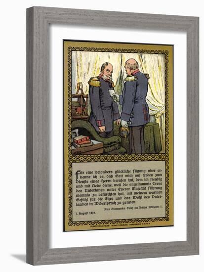 Künstler Bismarck Mit Kaiser Wilhelm I, Brief-null-Framed Giclee Print