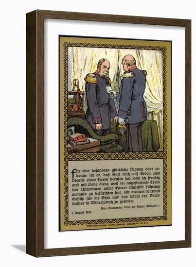 Künstler Bismarck Mit Kaiser Wilhelm I, Brief-null-Framed Giclee Print