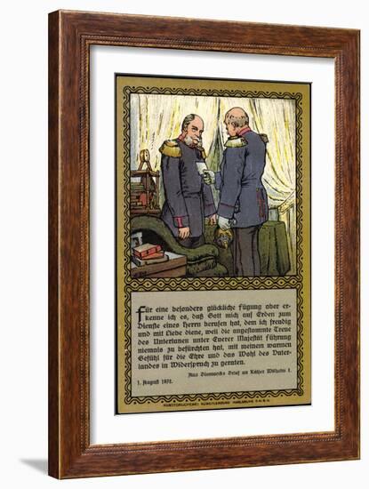 Künstler Bismarck Mit Kaiser Wilhelm I, Brief-null-Framed Giclee Print