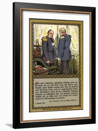 Künstler Bismarck Mit Kaiser Wilhelm I, Brief-null-Framed Giclee Print