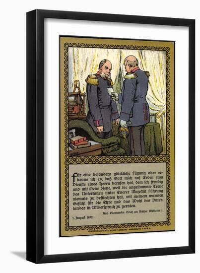 Künstler Bismarck Mit Kaiser Wilhelm I, Brief-null-Framed Giclee Print