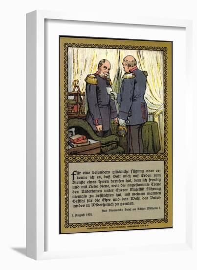 Künstler Bismarck Mit Kaiser Wilhelm I, Brief-null-Framed Giclee Print