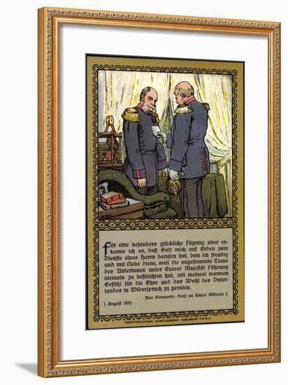 Künstler Bismarck Mit Kaiser Wilhelm I, Brief-null-Framed Giclee Print