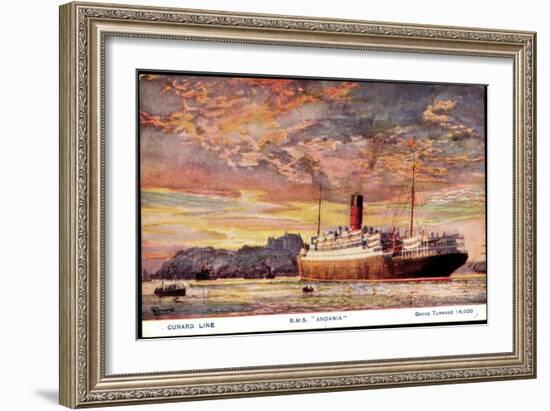 Künstler Cunard Line, R.M.S Andania, Dampfschiff-null-Framed Giclee Print