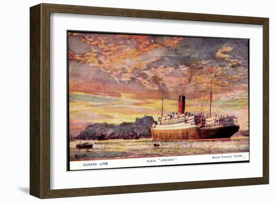 Künstler Cunard Line, R.M.S Andania, Dampfschiff-null-Framed Giclee Print