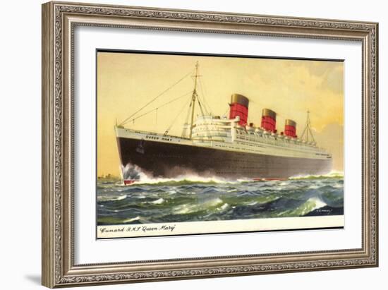 Künstler Cunard Line, R.M.S. Queen Mary, Huge Steamer-null-Framed Giclee Print