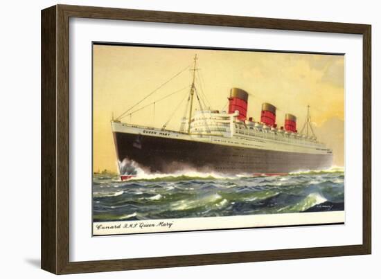 Künstler Cunard Line, R.M.S. Queen Mary, Huge Steamer-null-Framed Giclee Print