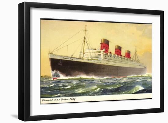 Künstler Cunard Line, R.M.S. Queen Mary, Huge Steamer-null-Framed Giclee Print