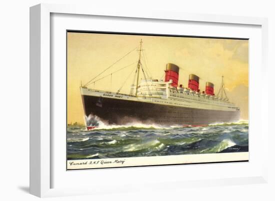 Künstler Cunard Line, R.M.S. Queen Mary, Huge Steamer-null-Framed Giclee Print