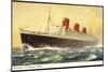 Künstler Cunard Line, R.M.S. Queen Mary, Huge Steamer-null-Mounted Giclee Print