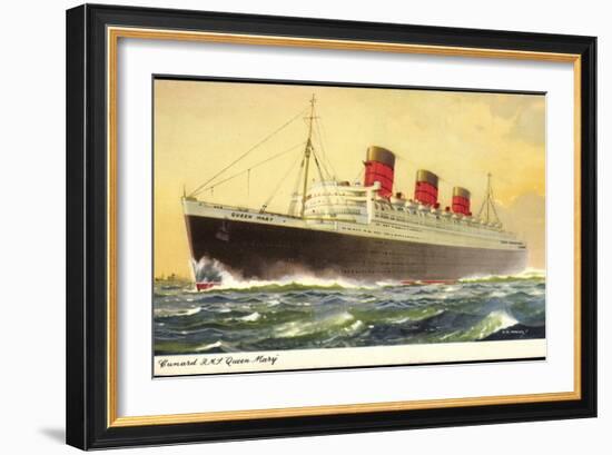 Künstler Cunard Line, R.M.S. Queen Mary, Huge Steamer-null-Framed Giclee Print