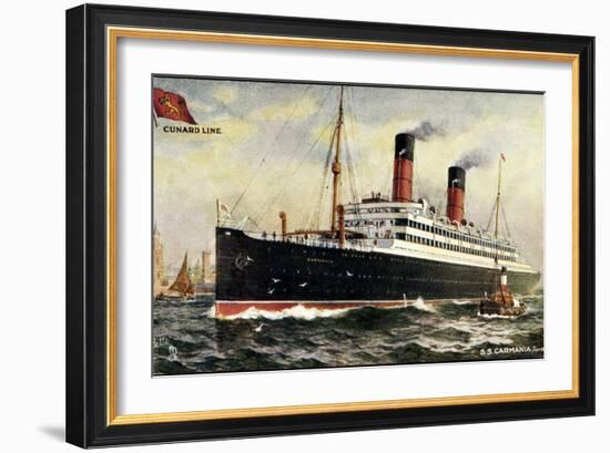 Künstler Cunard Line, S.S. Carmania, Dampfschiff-null-Framed Giclee Print