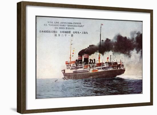 Künstler Dampfer Nagasi Maru Der Nyk Line Auf See-null-Framed Giclee Print