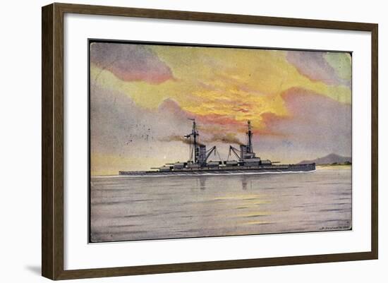 Künstler Dehlwein, S.M.S. König Albert, Kriegsschiff-null-Framed Giclee Print