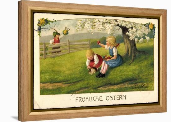 Künstler Ebner P., Glückwunsch Ostern, Kinder, Eier-null-Framed Premier Image Canvas