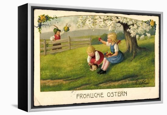 Künstler Ebner P., Glückwunsch Ostern, Kinder, Eier-null-Framed Premier Image Canvas