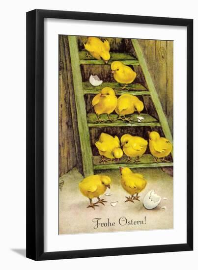 Künstler Frohe Ostern, Küken Schlüpfen Aus Ei,Leiter-null-Framed Giclee Print