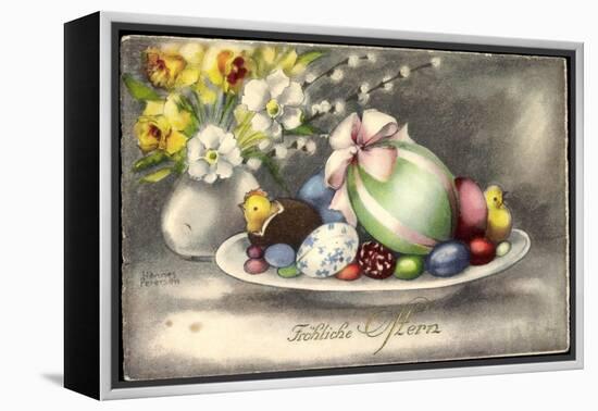 Künstler Frohe Ostern, Ostereierschale, Küken-null-Framed Premier Image Canvas