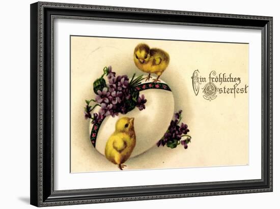 Künstler Litho Fröhliche Ostern, Küken, Osterei-null-Framed Giclee Print