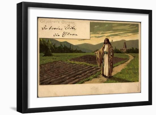 Künstler Litho Mailick, Frohe Ostern, Jesus Am Feldrand-null-Framed Giclee Print