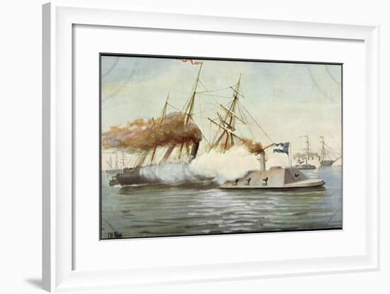 Künstler Rave, C., Futur. Kriegsschiff, Segelschiffe-null-Framed Giclee Print