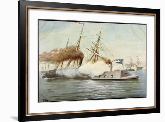 Künstler Rave, C., Futur. Kriegsschiff, Segelschiffe-null-Framed Giclee Print