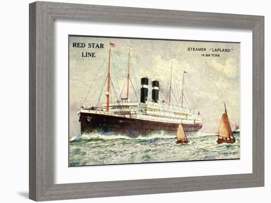 Künstler Red Star Line, Steamer Lapland, Dampfer-null-Framed Giclee Print