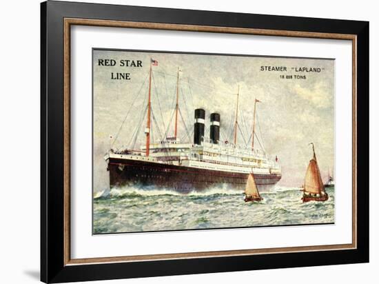 Künstler Red Star Line, Steamer Lapland, Dampfer-null-Framed Giclee Print