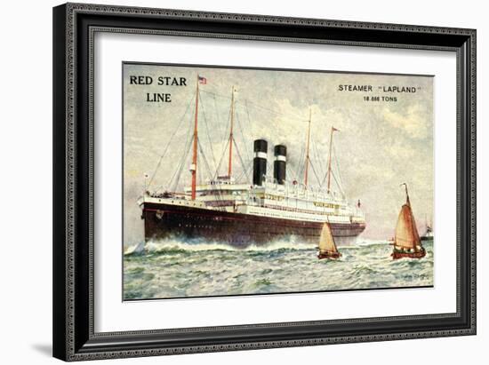 Künstler Red Star Line, Steamer Lapland, Dampfer-null-Framed Giclee Print