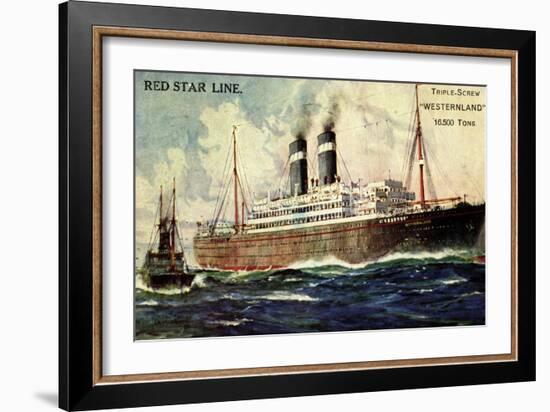 Künstler Red Star Line, Westernland, Steamer, Dampfer-null-Framed Giclee Print