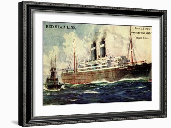 Künstler Red Star Line, Westernland, Steamer, Dampfer-null-Framed Giclee Print