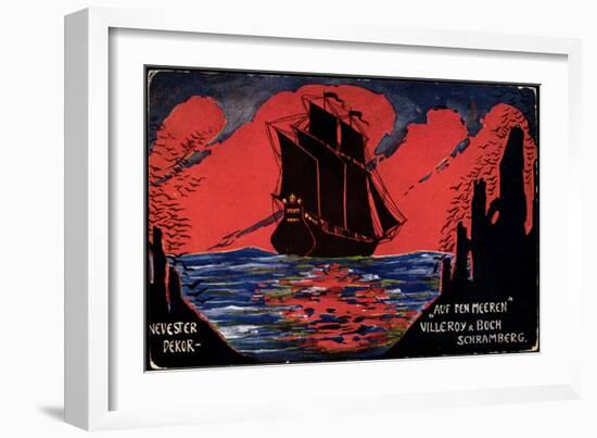 Künstler Reklame, Villeroy and Boch, Segelschiff,Dekor-null-Framed Giclee Print