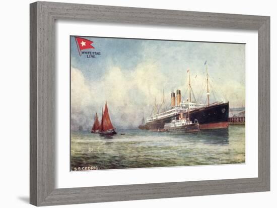 Künstler S.S.Cedric, White Star Line, Dampfer, Tuck-null-Framed Giclee Print